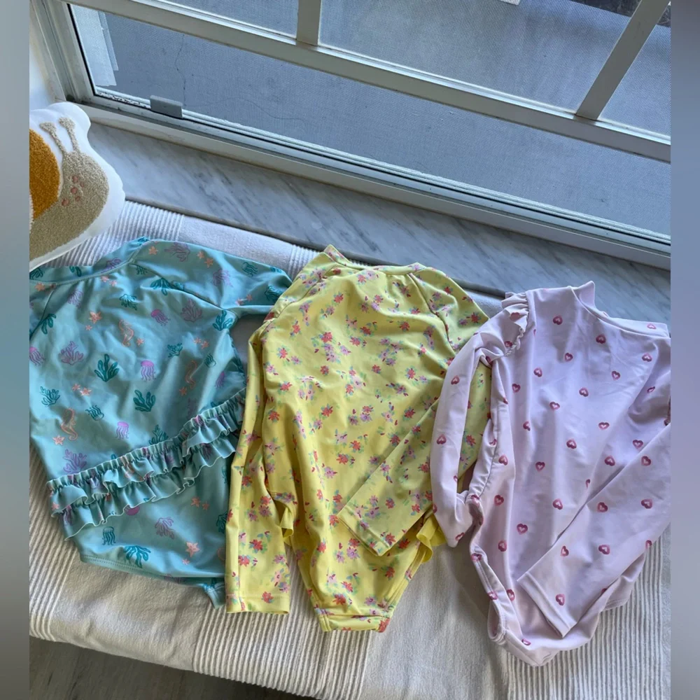 Carters Oshkosh Set of 3 Long Sleeve Swimsuits rushguards
